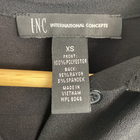 INC tie front Black Button Up Blouse - Picture 7 of 9